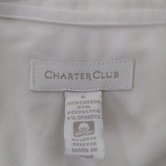 Charter Club Women's white button down shirt Size 6 - Picture 3 of 8